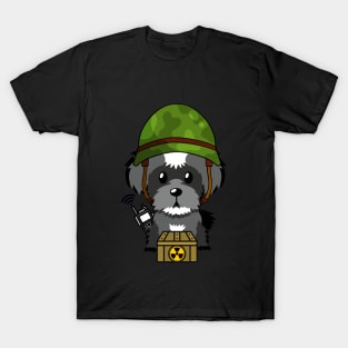 Cute schnauzer is a soldier T-Shirt